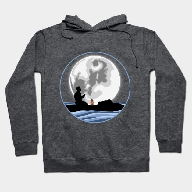 Cowboy Under the Moon (Joe Versus the Volcano) Hoodie by PlaidDesign